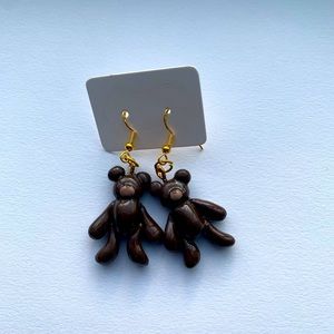 Handmade teddy bear earrings